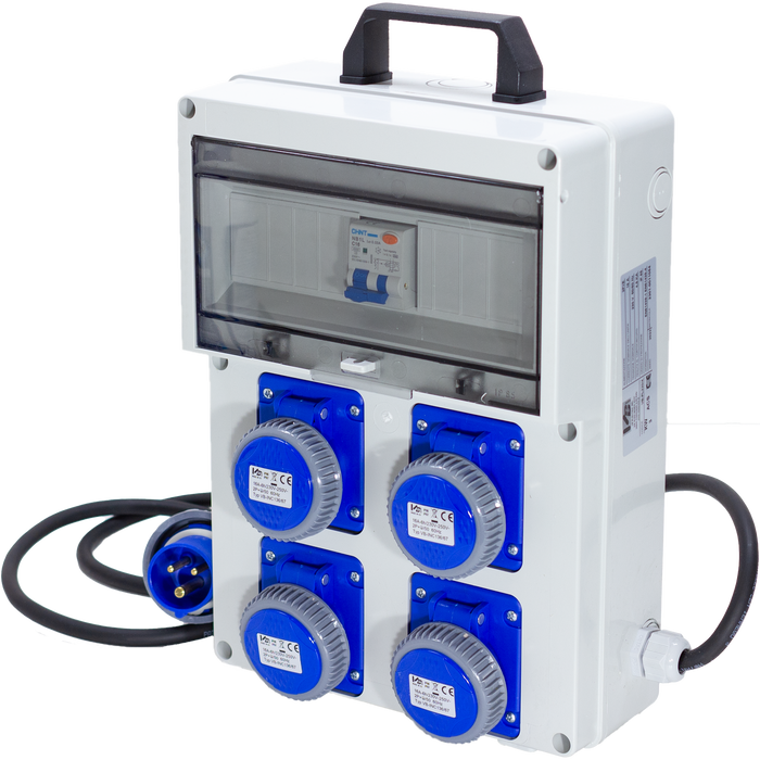 QUADRO ELETTRICO DA CANTIERE ASC 220V MONOFASE CON 4 PRESE IP67 DA 16A - ElettroWatt.eu