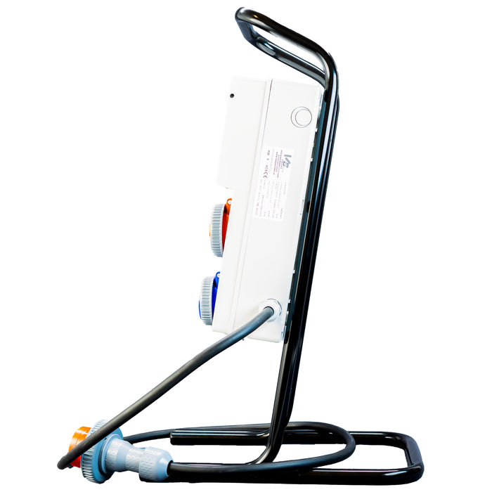 Quadro Elettrico da Cantiere ASC + cavalletto d'acciaio – 2 Prese 220V da 16A e 2 Prese 400V a 4 Poli - ElettroWatt.eu
