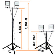 KIT 2 PROIETTORI TERMINUS 50W CAD. 4000LM CAD. CABLIATI CON TREPIEDE - ElettroWatt.eu