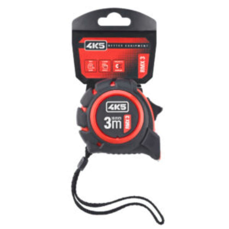 Metro a nastro avvolgibile stampato su entrambi i lati, con gancio finale magnetico - 3 mt - 19mm