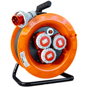 Avvolgicavo industriale IP67 - 3 prese CEE 4 POLI 16A - 30 metri 400V - Cavo in Neoprene H07rn-f - ElettroWatt.eu