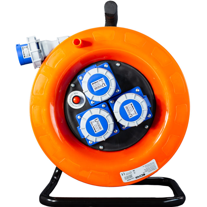 Avvolgicavo industriale IP67 - 3 prese CEE - 30 metri 220V Cavo in Neoprene H07rn-f - ElettroWatt.eu