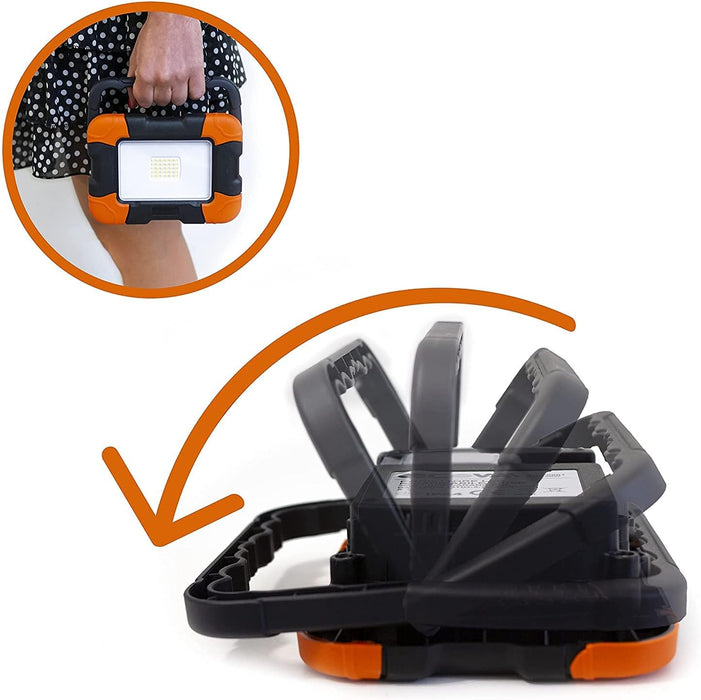 Faretto Led Ricaricabile 10W - Impermeabile IP65 - Luce da Campeggio , faro da lavoro, funziona come PowerBank - ElettroWatt.eu