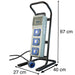 Quadro Elettrico di Distribuzione da Cantiere - 3Prese 220V e Fungo di Emergenza su Cavalletto d'acciaio - ElettroWatt.eu