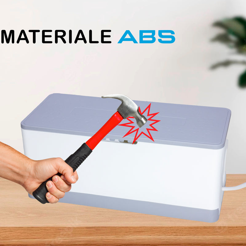 Scatola Porta Cavi in ABS super resistente, Protezione Ciabatte elettriche, sistema i cavi aggrovigliati, Sicurezza Bambini e Animali. - ElettroWatt.eu