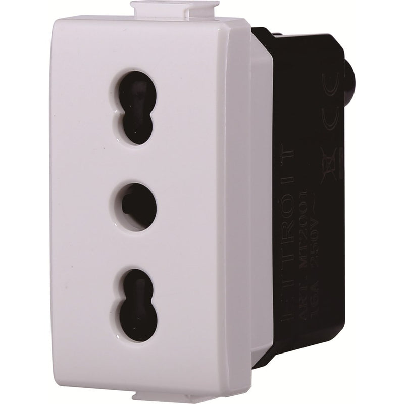 PRESA BIPASSO 2 + T 16A COMPATIBILE MATIX