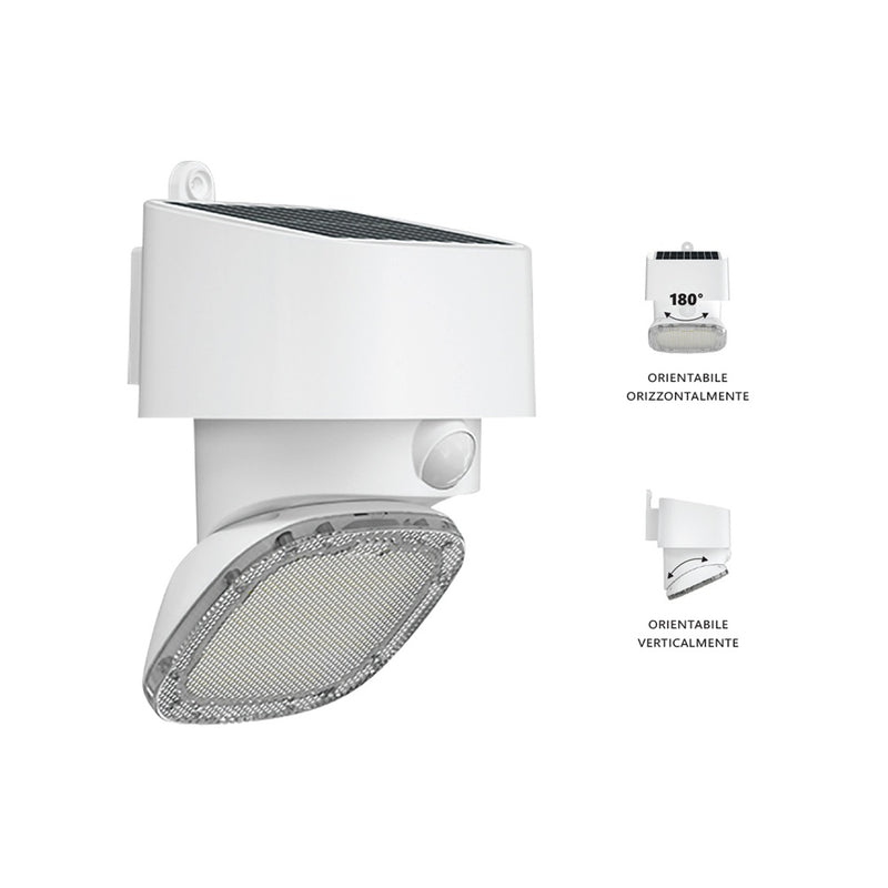 LED SOLARE MULTIFUNZIONE/ORIENTABILE 2000LM  10W IP65