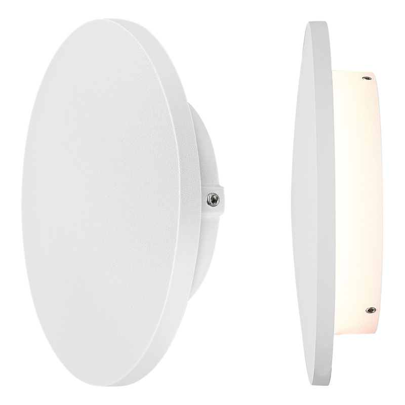 Applique rotonda in alluminio da parete LUNA IP54 - LED integrato 9W - 1000lm - CCT selezionabile - Colore Bianco