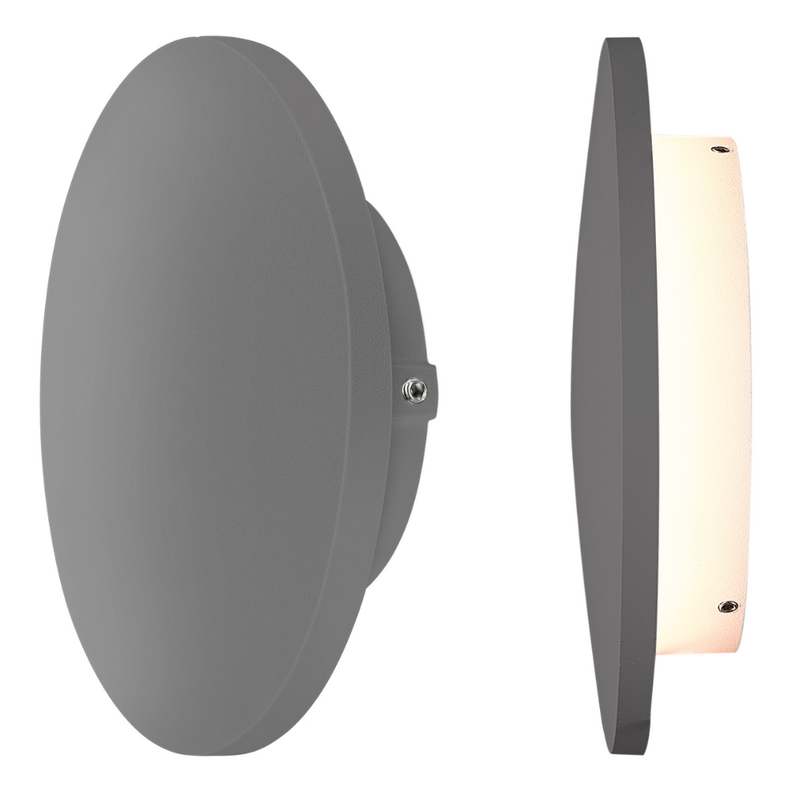 Applique rotonda in alluminio da parete LUNA IP54 - LED integrato 9W - 1000lm - CCT selezionabile - Colore Antracite