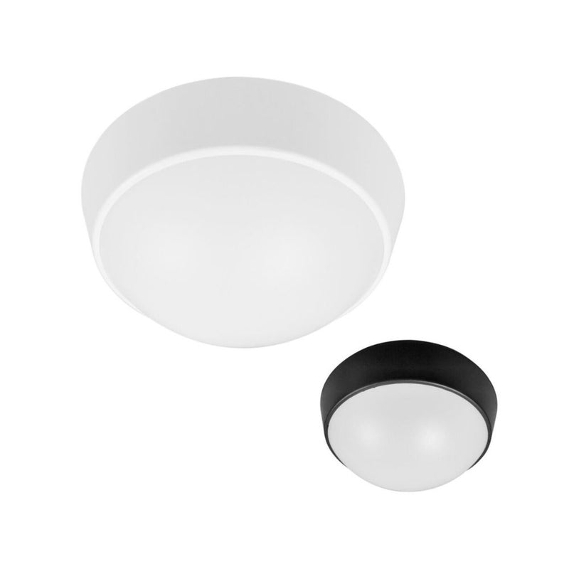 Plafoniera LED tonda con diffusore policarbonato - IP65 15W 1550lm + CCT - Anello Nero e Bianco in dotazione