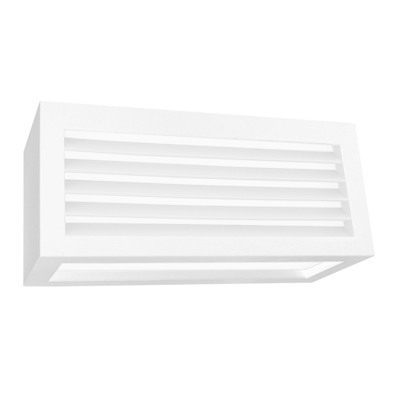 Applique da parete con griglia in alluminio - Attacco E27 - Colore Bianco - Elettrowatt