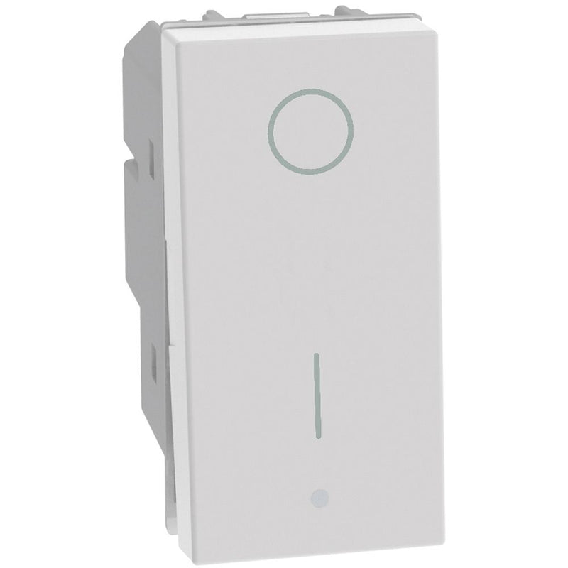 Interruttore 2P 16A - 250 Va.c. - 1 modulo - bianco