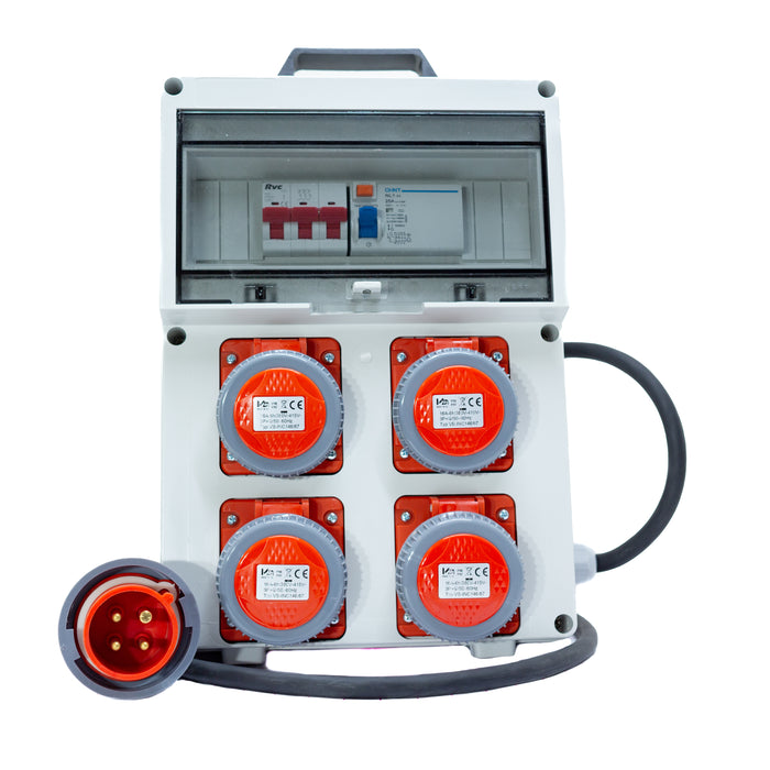 QUADRO ELETTRICO DA CANTIERE ASC 380V TRIFASE 4 PRESE 4 POLI - ElettroWatt.eu