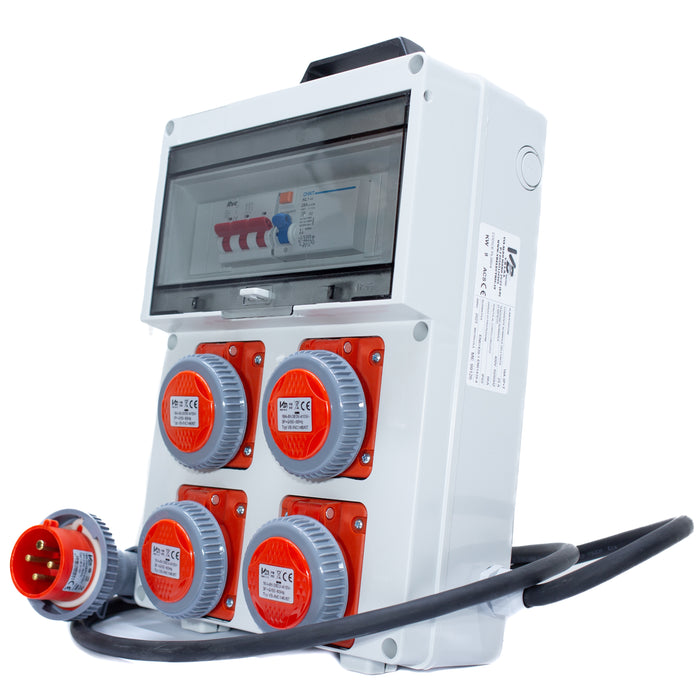 QUADRO ELETTRICO DA CANTIERE ASC 380V TRIFASE 4 PRESE 4 POLI - ElettroWatt.eu