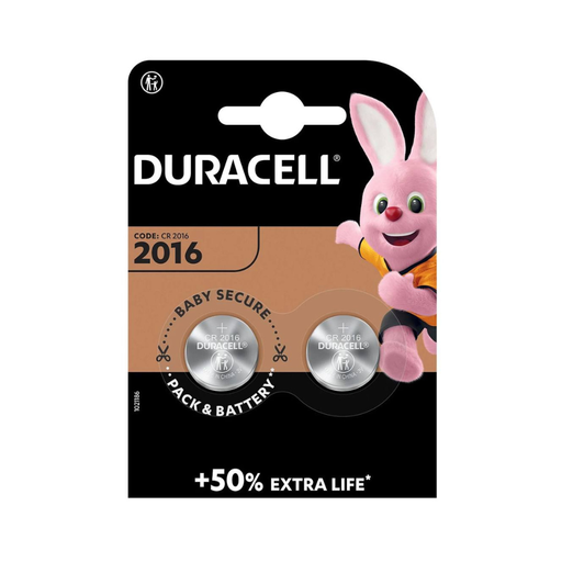 BATTERIA BOTTONE DURACELL
 Litio CR2016 3v - BLISTER 2 PZ - Elettrowatt