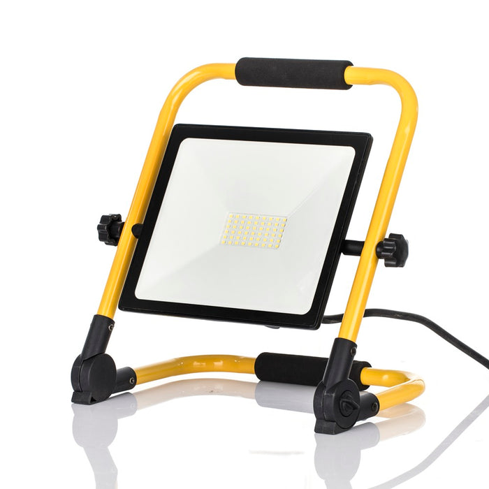 PROIETTORE LED TERMINUS CANTIERE 100W 8000LM C/PIEDISTALLO CAVO MT.1,5 - ElettroWatt.eu