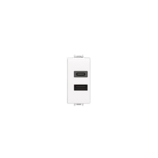 PRESA USB 2 IN 1 USB + TYPE C 3A - Comp. Plana - ElettroWatt.eu