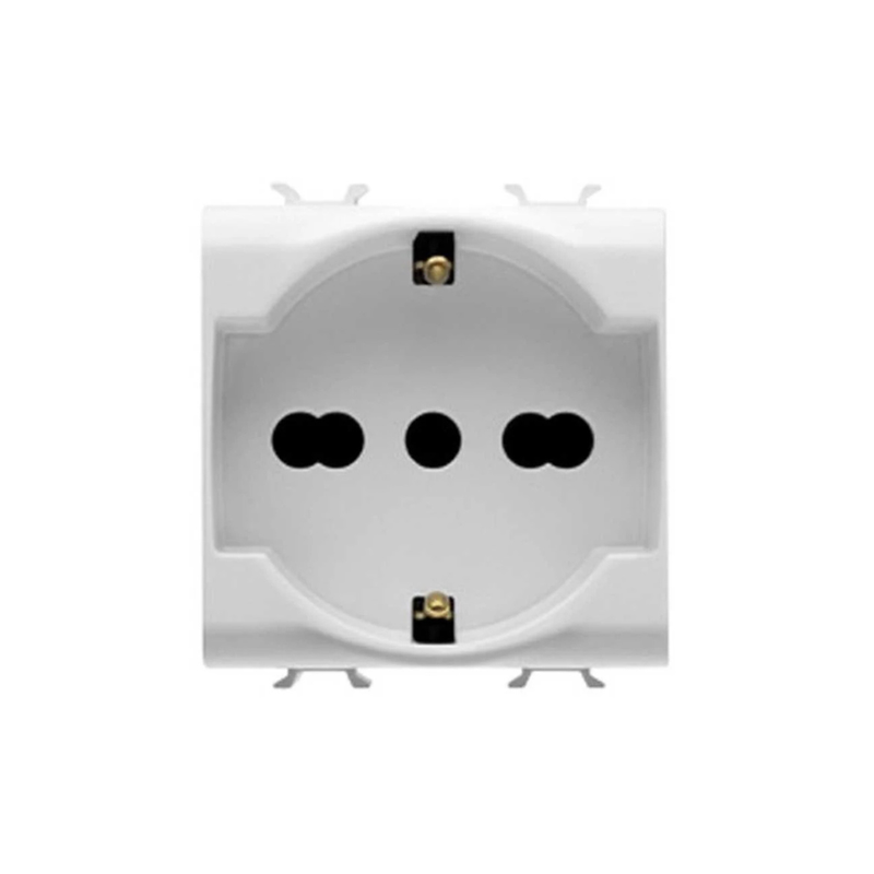 PRESA SCHUKO P40 BIANCA - COMPATIBILE GEWISS SYSTEM