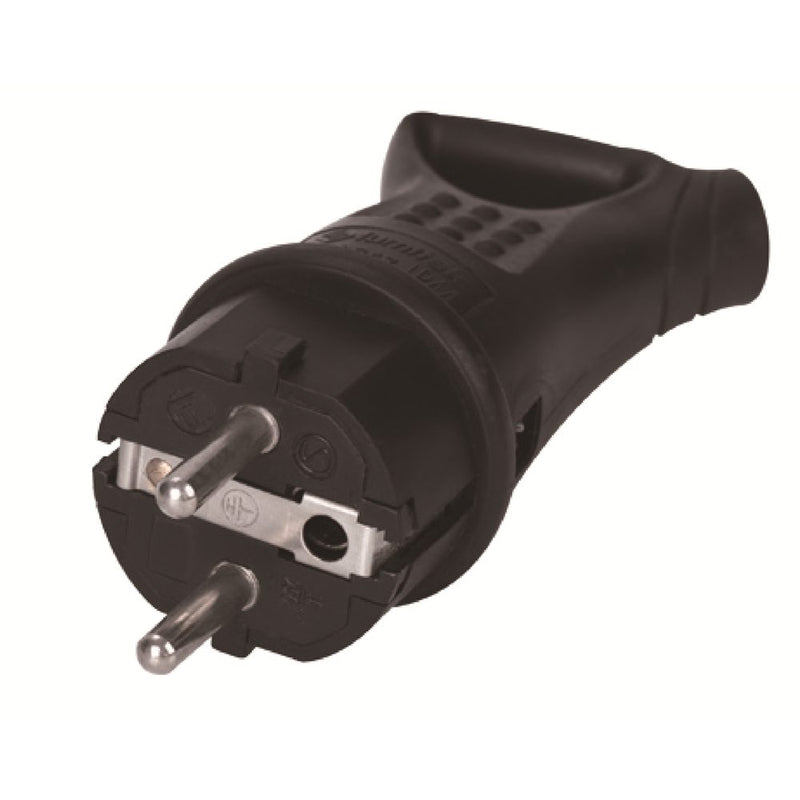 SPINA SCHUKO IN GOMMA ANTISPRUZZO IP44 NERA