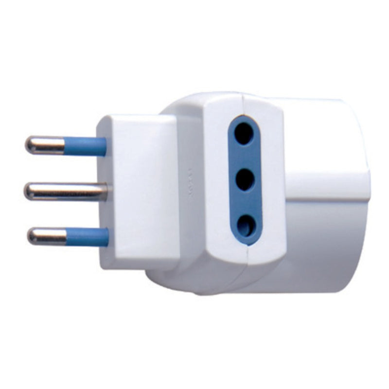 ADATTATORE SPINA 10A 2P+T 1 PR STRD. TEDESCO 2 PR 10A IMQ BIANCO