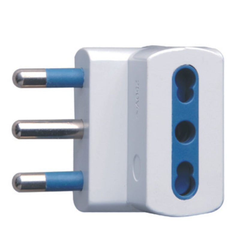 ADATTATORE SPINA 16A 2P+T 3 PRESE BIPASSO 10/16A IMQ BIANCO