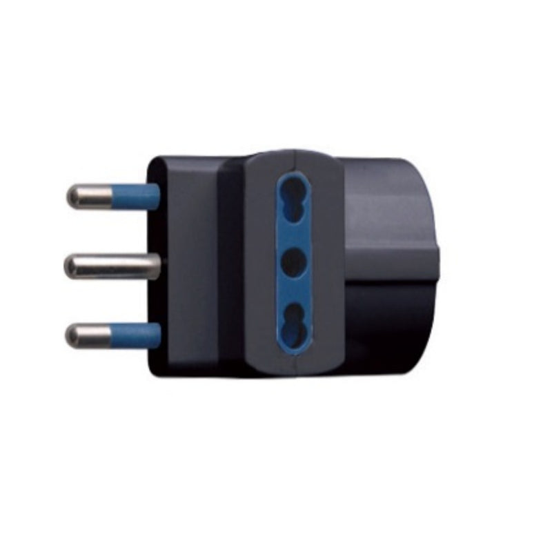 ADATTATORE SPINA 16A2P+T 1 PR STRD.TEDESCO 2 PR BIP 10/16A IMQ NERO