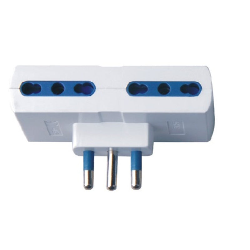 ADATTATORE SPINA 16A 2P+T 4 PRESE BIPASSO 10/16A BIANCO