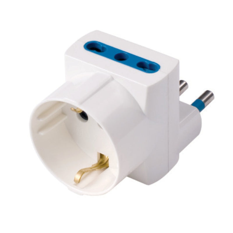 ADATTATORE SALVASPAZ SP DISASS 16A2P+T 1 PR STRD TED 2 PR BIP BIANCO