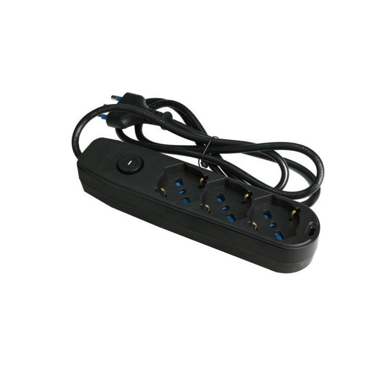 MULTIPRESA 3 USCITE UNIVERS. SP.16A  CAVO MT.1.5  NERO (RIF.30096N)