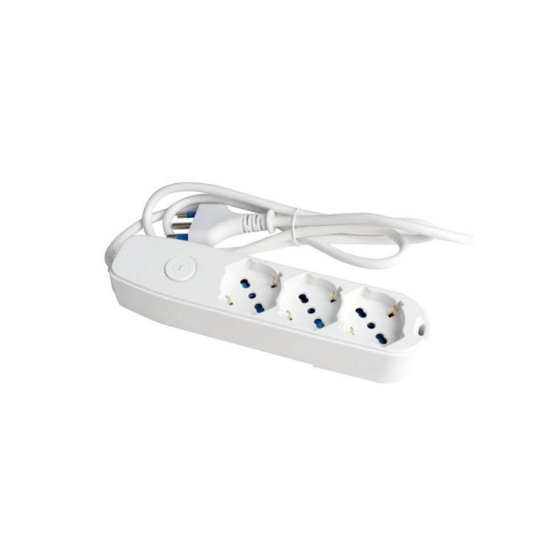 MULTIPRESA 3 USCITE UNIVERS. SP.16A  CAVO MT.1.5  BIANCO (RIF.30101N)