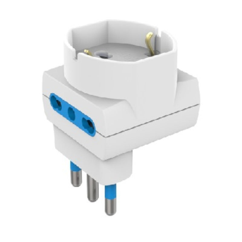 ADATTATORE SALVASPAZ SP DISASS 16A 2P+T 1 PR UNIV 2 PR BIP 10/16A BIANCO