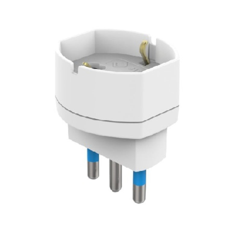 ADATTATORE SPINA 16A 2P+T 1 PRESA UNIVERSALE IMQ  BIANCO
