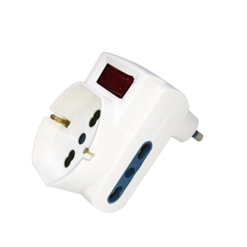 ADATT. ON/OFF SP 16A 2P+T 1PR UNIV 2PR BIPASSO 10/16A SALVASPZ IMQ BIANC