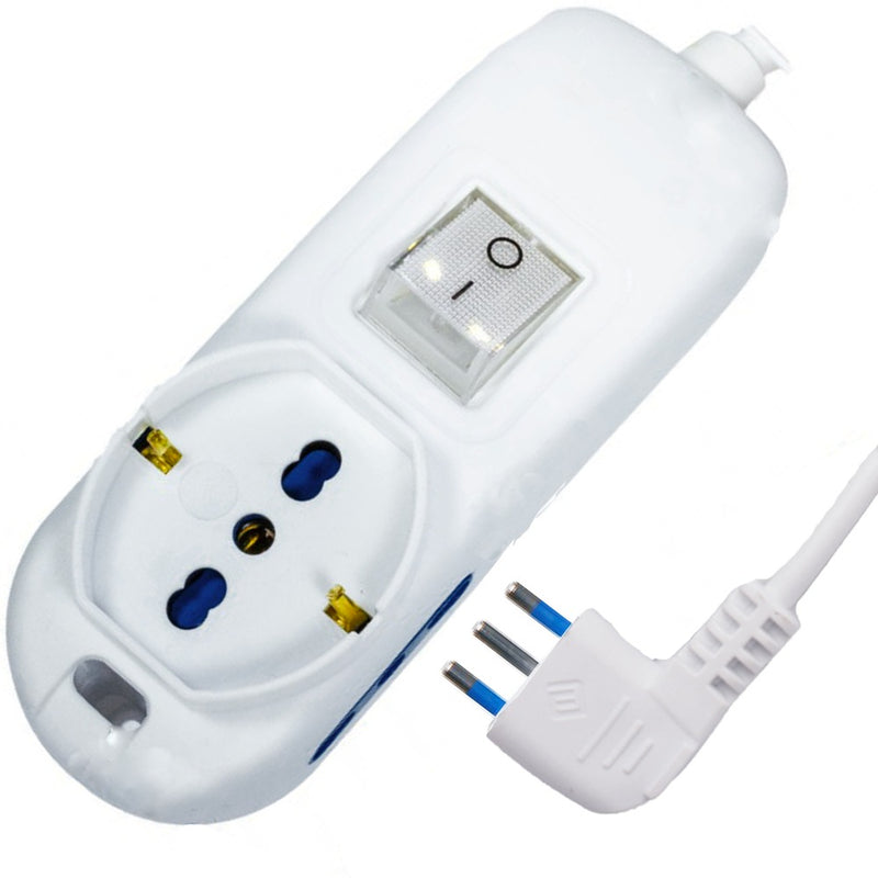 MULTIP 3 USCI 1 UNIV 2 BIP10/16A INT SPINA16A CAVO1.5M 3500W IMQ BIANCA