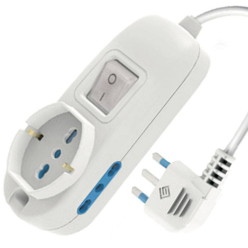 MULTIP. 3 USCITE 1 UNIV 2 BIP10/16A INT SPINA16A CAVO3M 3500W IMQ BIANCA