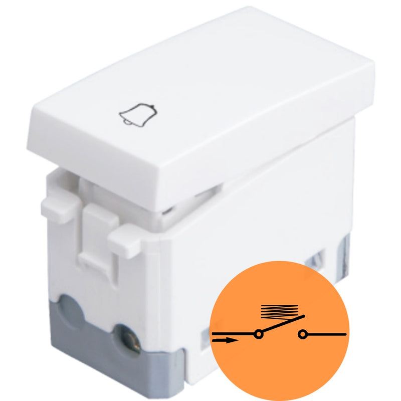 Pulsante Unipolare campanello 10A Bianco