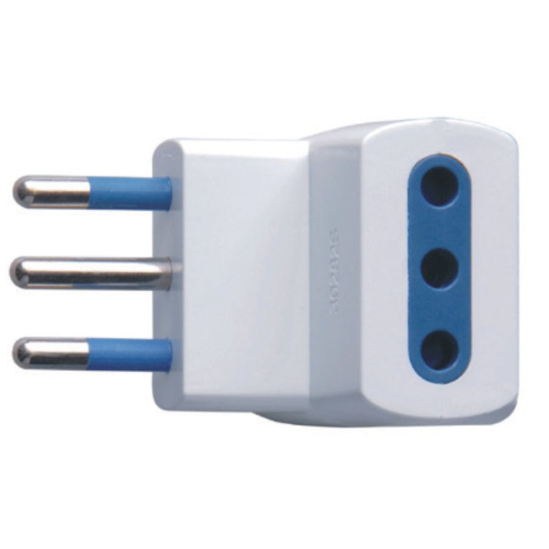 ADATTATORE SPINA 10A 2P+T 3 PRESE 10A 2P+T IMQ BIANCO SFUSO