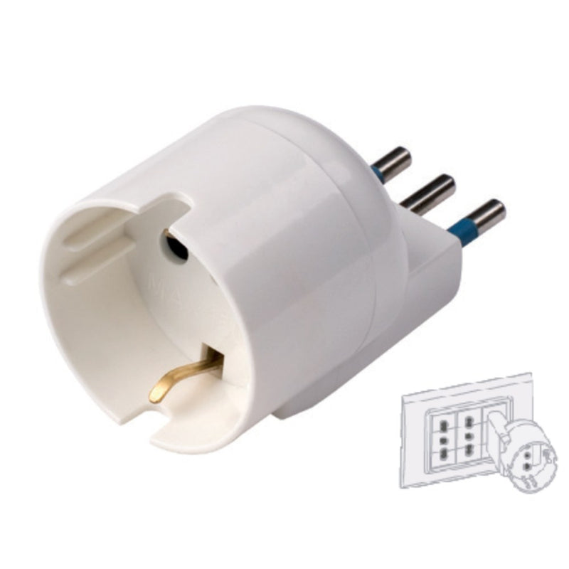 ADATTATORE SALVASPAZ SP DISASSATA 10A2P+T PR STRD TEDESCO IMQ BIANCO SFU