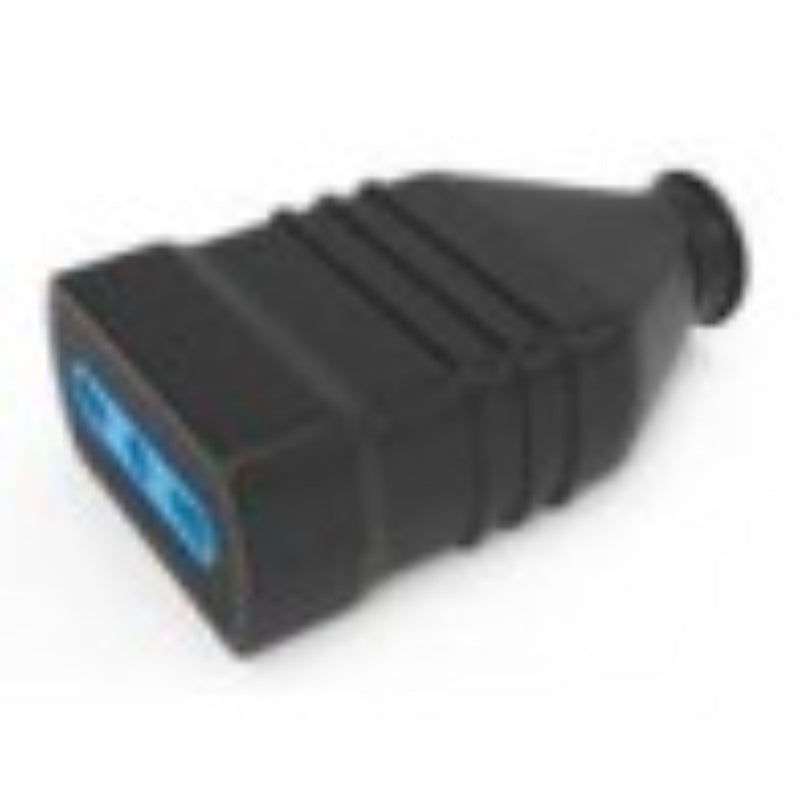 PRESA ANTISCHIACCIAMENTO 10/16A 2P+T IN PVC, NERA SFUSA