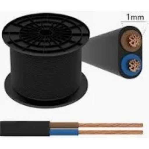 CAVO 2X1 NERO - BOBINA 100METRI - PREZZO AL METRO - ElettroWatt.eu