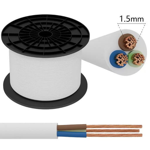 CAVO 3X1,5 BIANCO - BOBINA DA 100 Metri - PREZZO AL METRO - ElettroWatt.eu