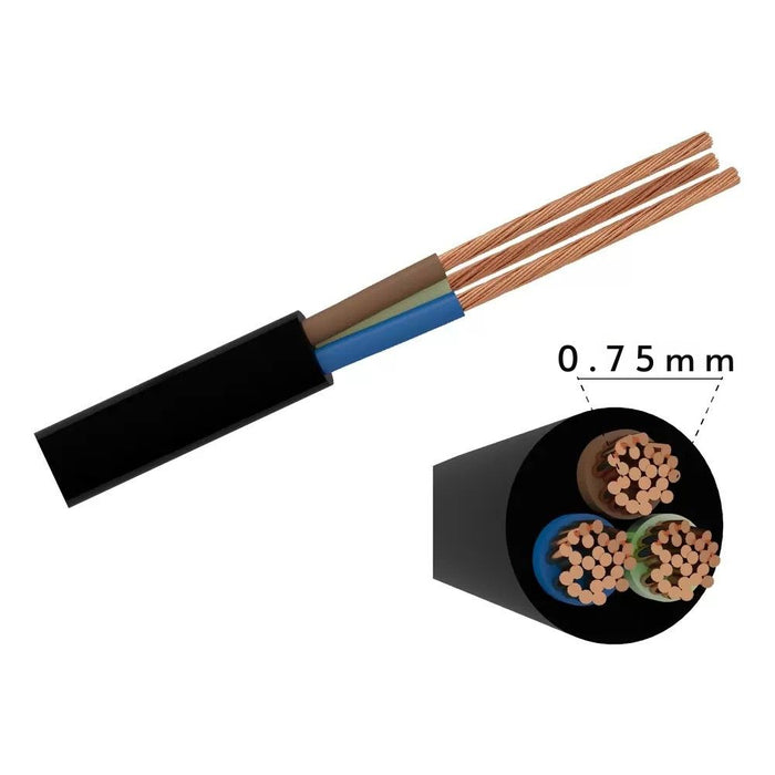 CAVO - 3X0.75MM - 120 METRO- NERO - PREZZO AL MT. - ElettroWatt.eu
