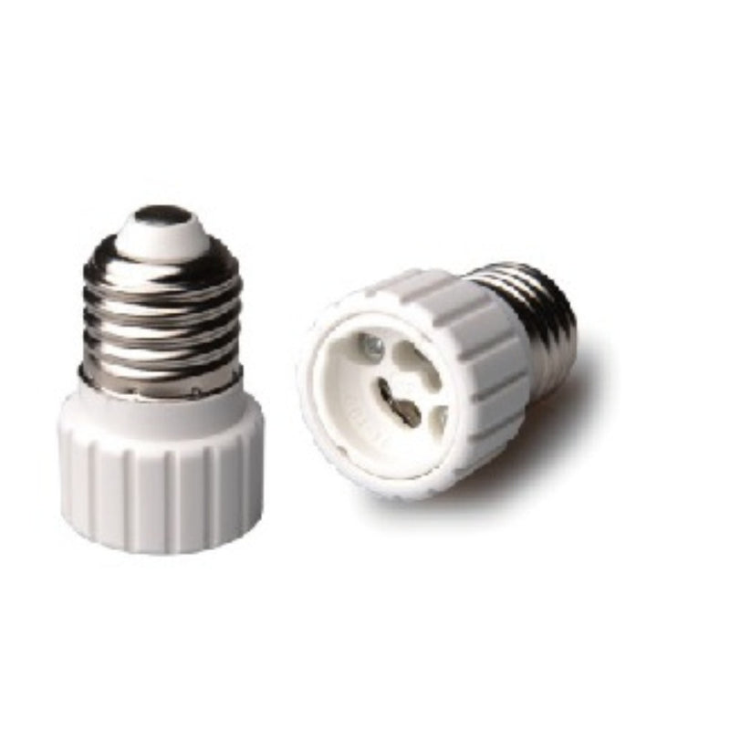 ADATTATORE DI ATTACCO PER LAMPADINA E27-GU10 CORPO TERMOPLASTICO BIANCO