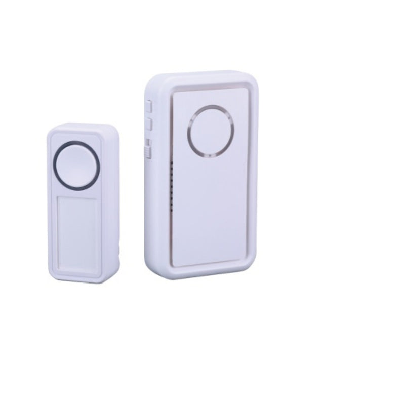 CAMPANELLO SENZA FILO A BATTERIA FINO 100M LUCE LED 18 SUONI IP44 BIANCO