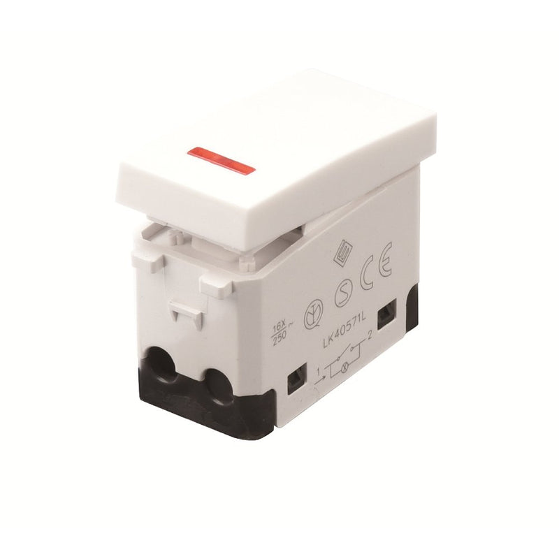 INTERRUTTORE UNIPOLARE 16A 125/250V CON SPIA LUMINOSA IMQ BIANCO