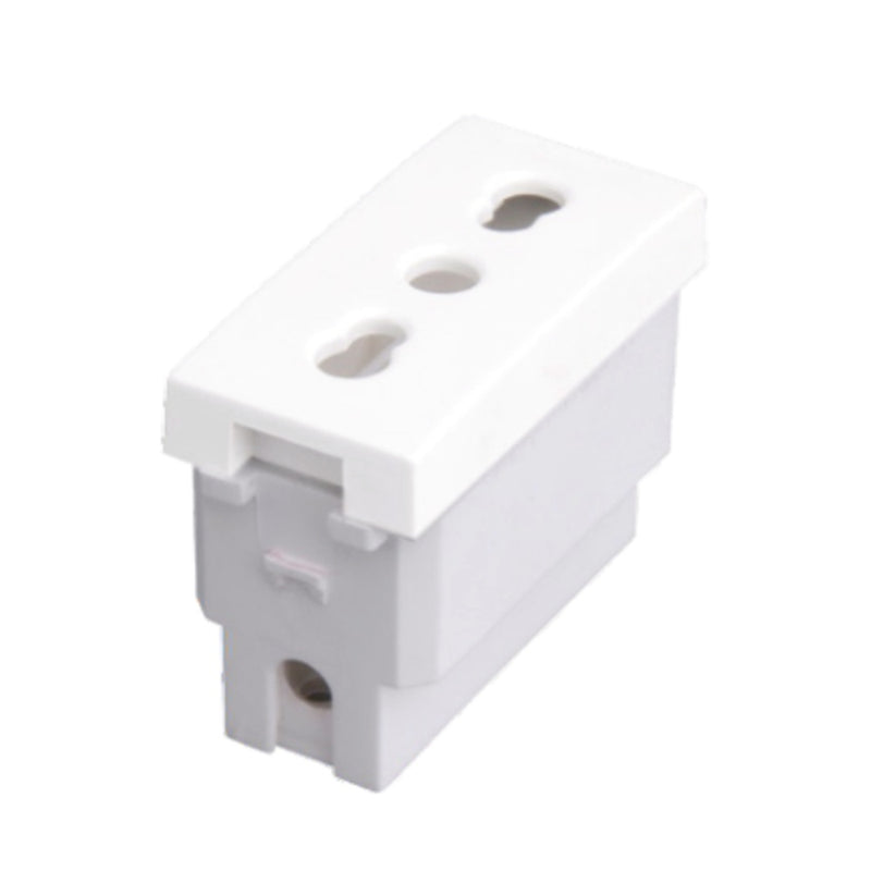 PRESA BIPASSO 10/16A 250V CON ALVEOLI PROTETTI PROT.BAMBINI IMQ BIANCA