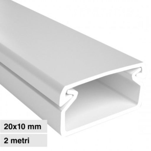 Canalina Passacavi Bianca 20X10 In Plastica e Coperchio Lunghezza 2 Metri - ElettroWatt.eu