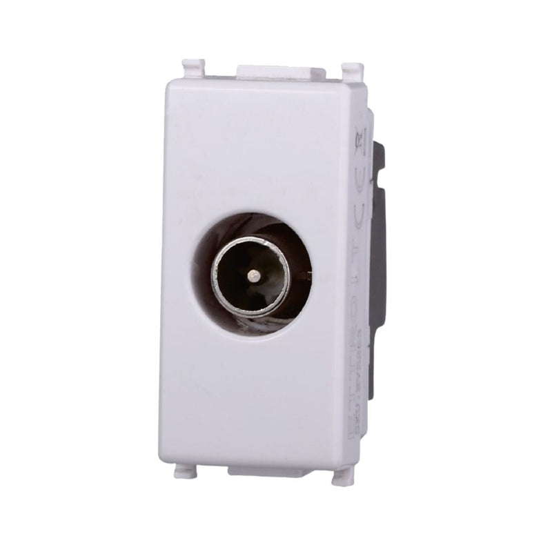CONNETTORE TV MASCHIO PASSANTE COMPATIBILE  VIMAR PLANA