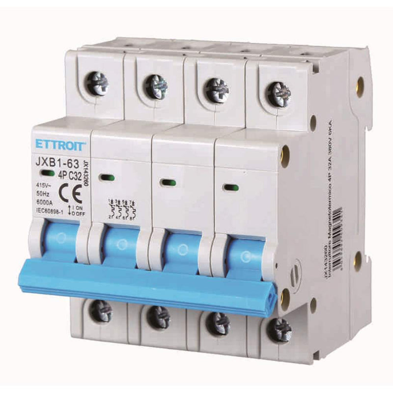 INTERRUTTORE MAGNETOTERMICO 4P 32A 380V 6KA
