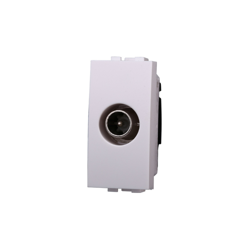 CONNETTORE TV MASCHIO PASSANTE BIANCO - COMPATIBILE LIVING